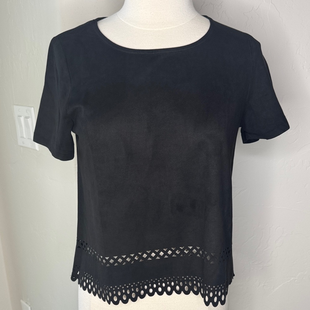 Black Women's Top With Cut Out Detail at Waist